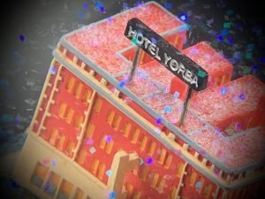 Custom Snow Globes White Stripes Hotel Yorba