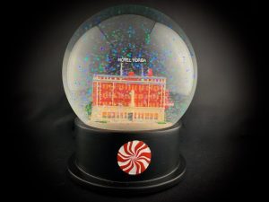 Custom Snow Globes White Stripes Hotel Yorba