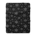 Sherpa Fleece Snow Flake Blanket (Black) - Image 2