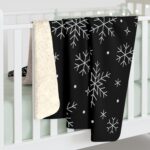 Sherpa Fleece Snow Flake Blanket (Black) - Image 5