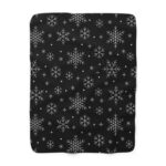 Sherpa Fleece Snow Flake Blanket (Black) - Image 6