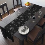Snow Flakes Table Runner, Black - Image 12