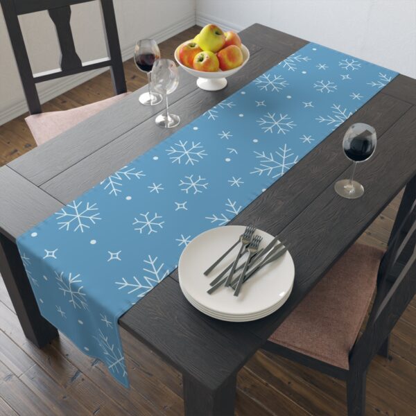 Snow Flakes Table Runner, Turqoise