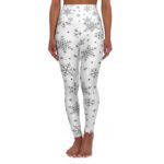 High Waisted Yoga Leggings, White - Image 2