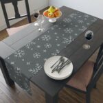 Snow Flakes Table Runner, Grey - Image 8
