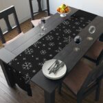 Snow Flakes Table Runner, Black - Image 16