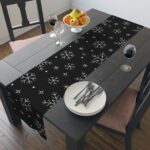 Snow Flakes Table Runner, Black - Image 8
