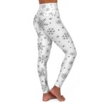 High Waisted Yoga Leggings, White - Image 4
