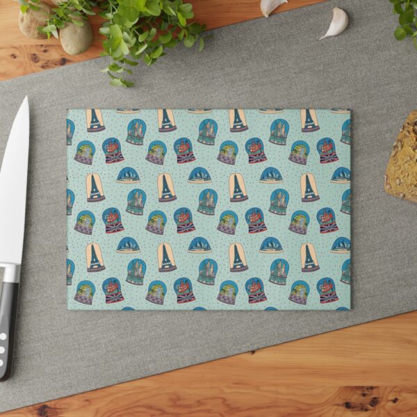 Glass Cutting Board, Snow Domes
